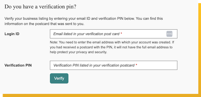 Verification Pin Bing